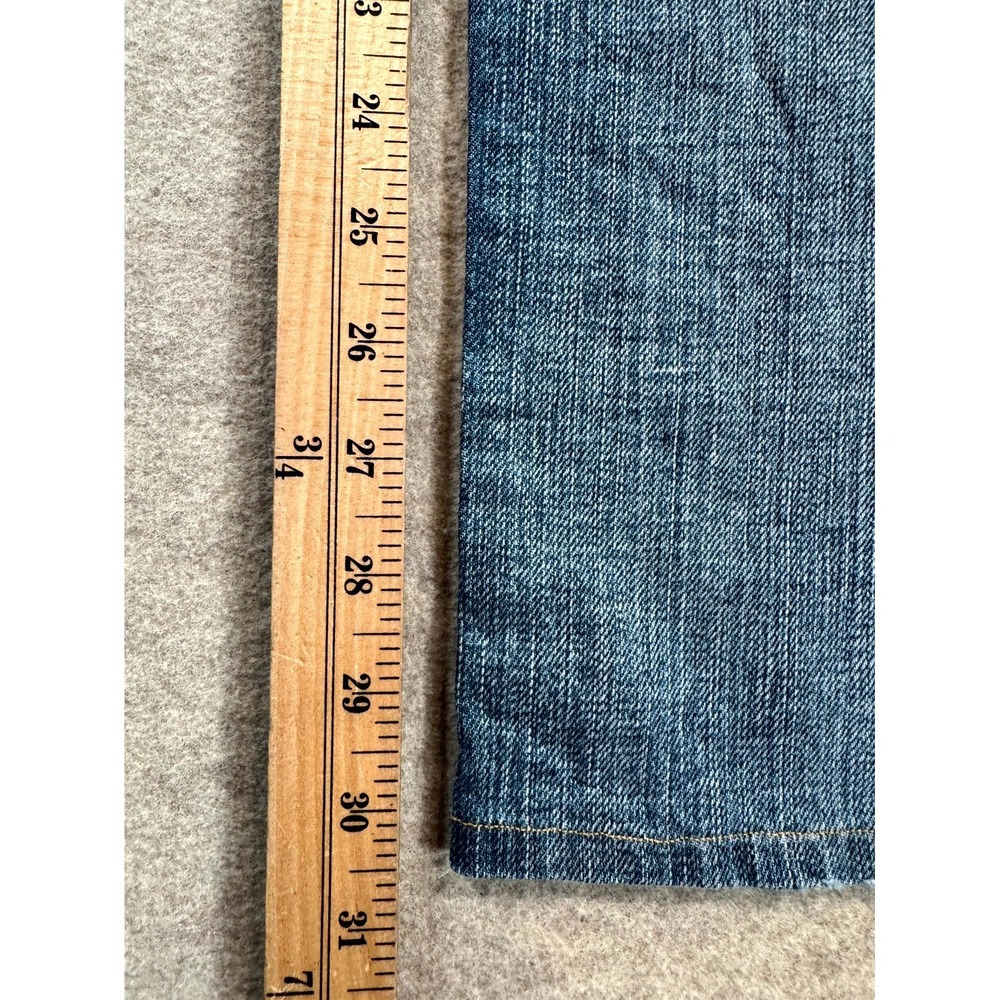 Levis 501 Authentic Jeans Mens 36x34 Blue Whiskering Denim Cotton Logo Mid Rise - Picture 16 of 16